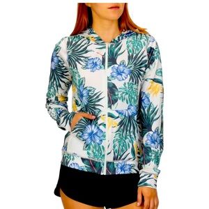 NEW HURLEY ONE & ONLY LANAI HOODED ZIP RASHGUARD - WOMENS size XL